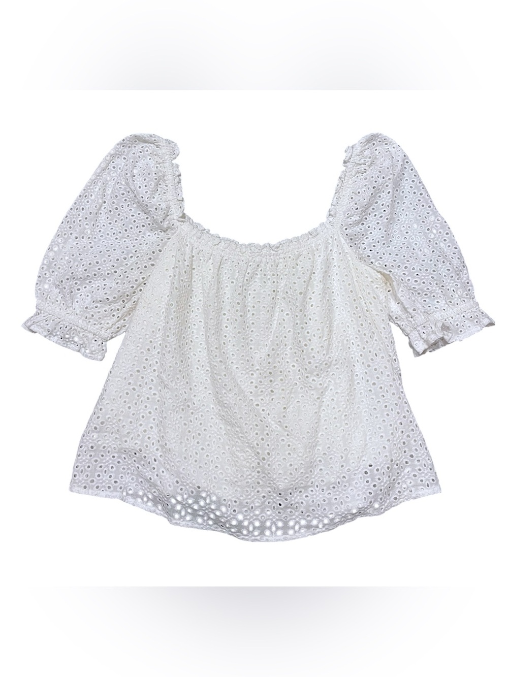 Tuckernuck Pomander Place White Eyelet Cotton Blouse